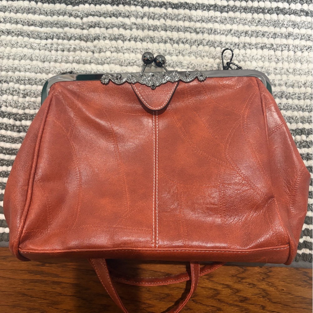 Elegant Brown Leather Handbag
